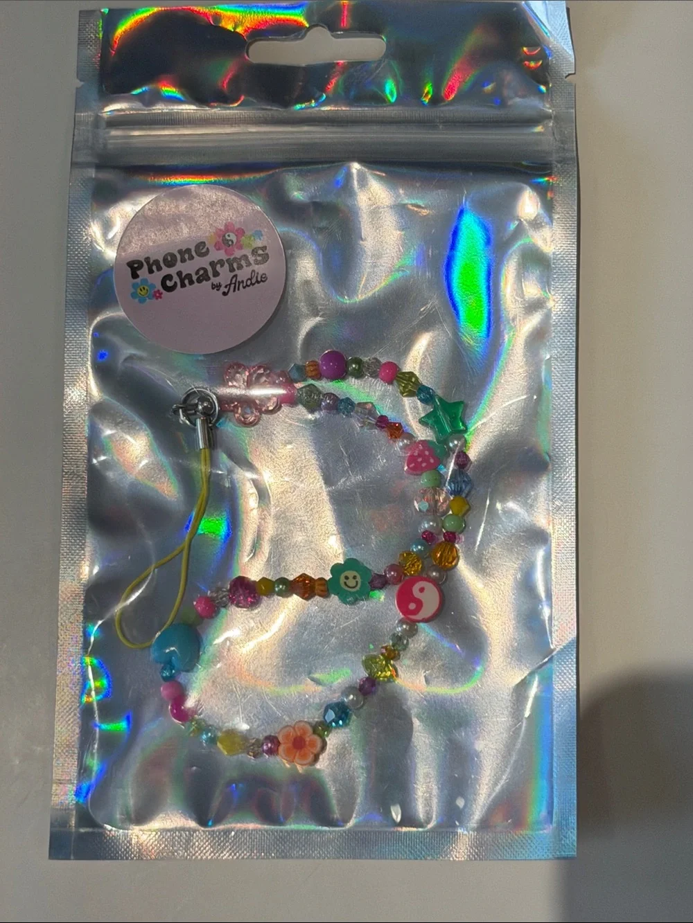 Colorful Beaded Phone Charm